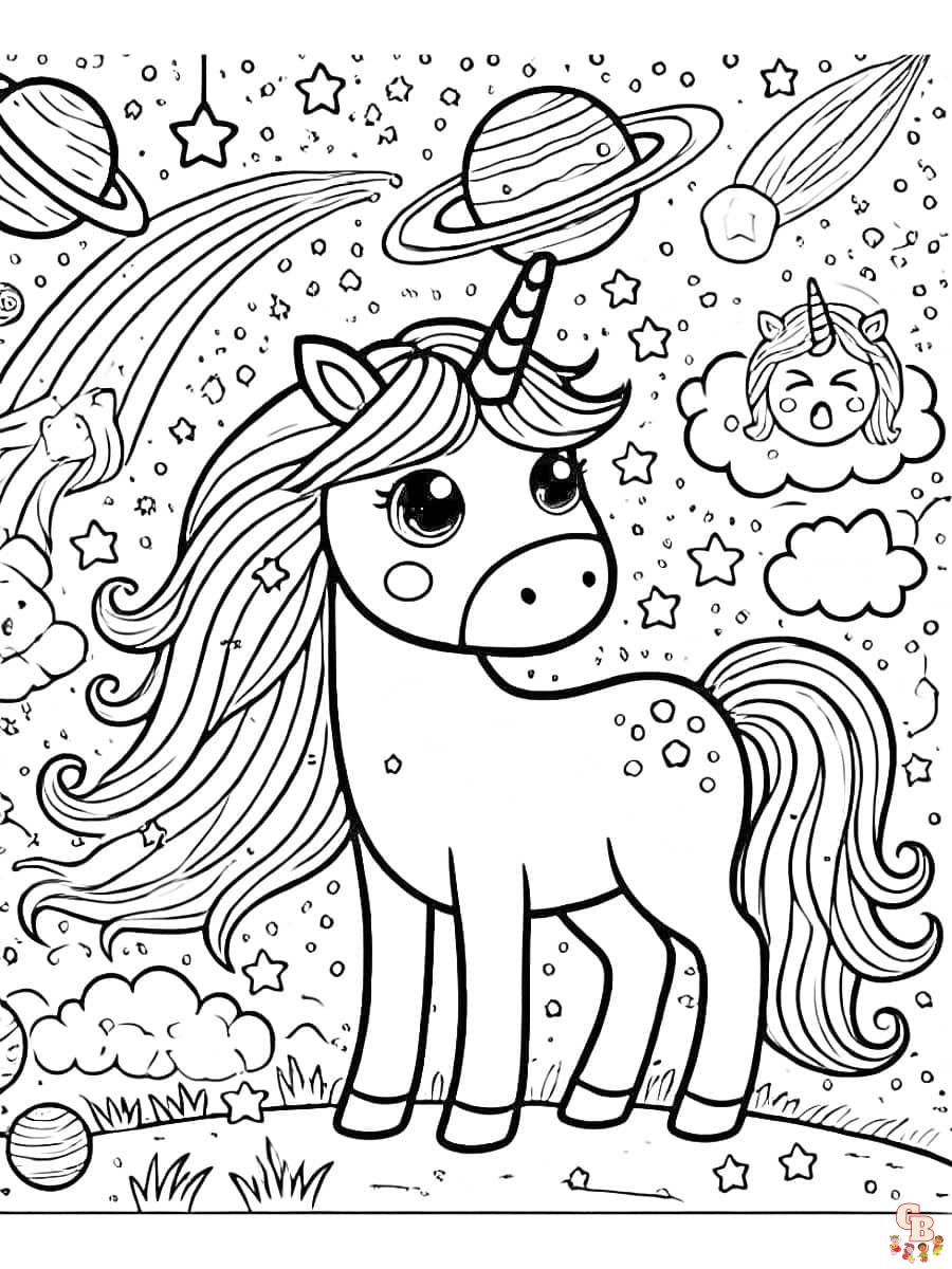 Galaxie Unicorn Ausmalbilder Einhorn Erwachsene